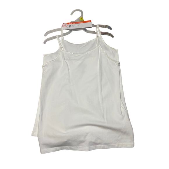 Wonder nation 7/8white 2 pack cotton cami duo nwt and perfect - Picture 1 of 7